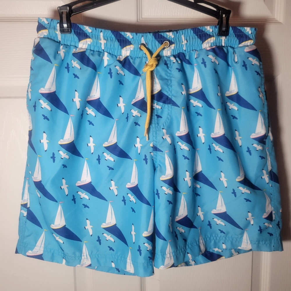 Club Room Swim Trunks Sailboat & Seaguls